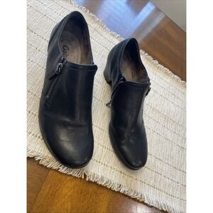 Gabor Comfort Leather Low Heel Dual Zip Black Ankle Boot 7.5 US